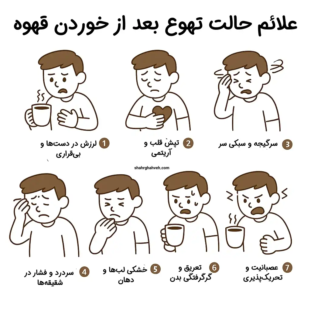 علائم حالت تهوع بعد از خوردن قهوه