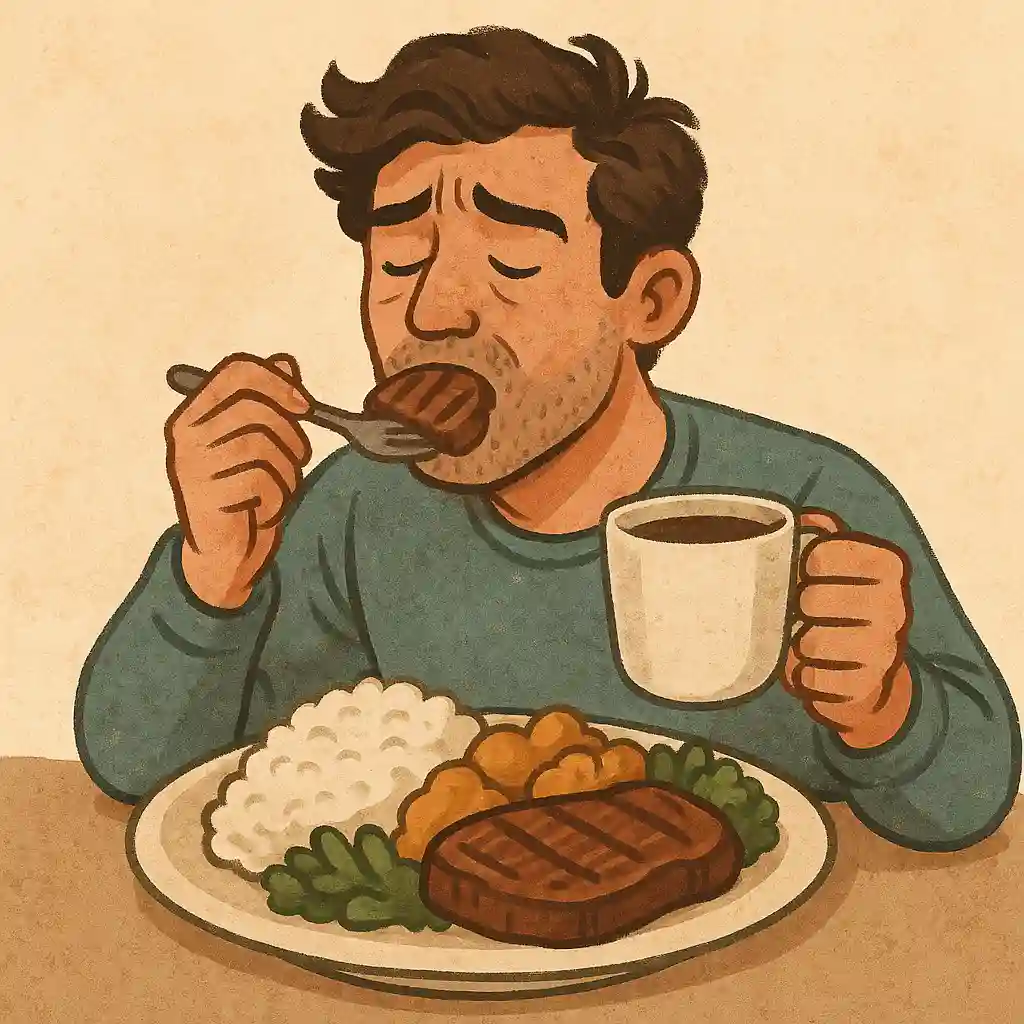 پرخوری همراه با قهوه عامل خواب‌آلودگی